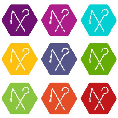 Çubuk ve kırbaç Firavun simgesinin rengi altı yüzlü ayarla