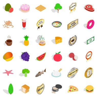 Pastoral bakım Icons set, izometrik stili