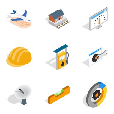 Icons set, izometrik stilini geri yükle