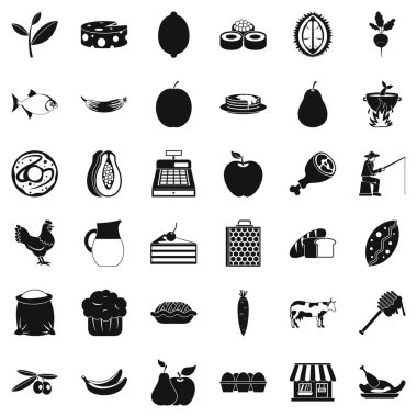 Orman gıda Icons set, basit tarzı