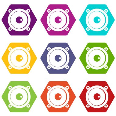 Renk altı yüzlü ses hoparlör simgesi ayarla