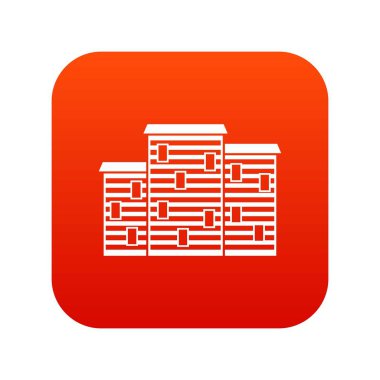 Evler simgesi dijital kırmızı