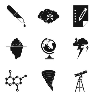 Bilimsel araştırma Icons set, basit tarzı