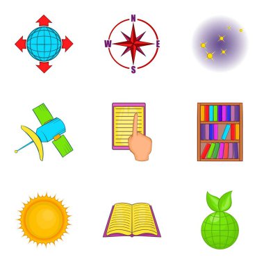 Araştırma projesi Icons set, karikatür tarzı