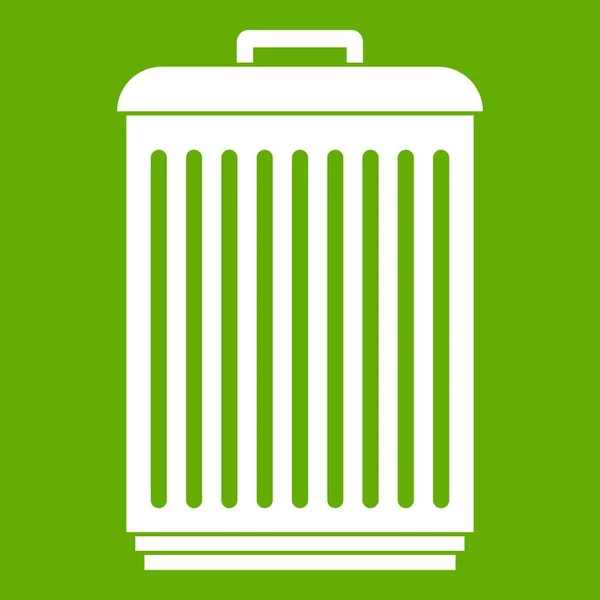 Trashcan icon green — Stock Vector