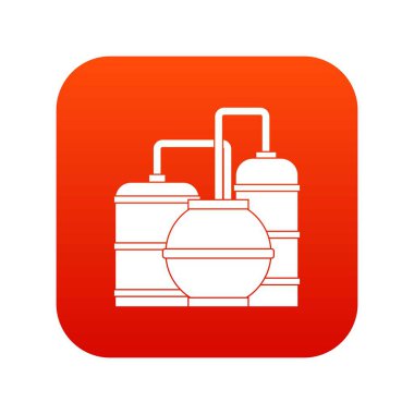 Gaz depolama tankları simgesi dijital kırmızı
