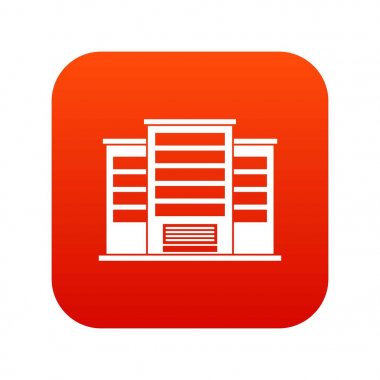 Endüstriyel Bina simgesini dijital kırmızı