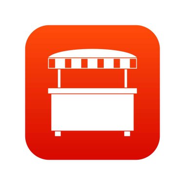 Tente simgesi dijital kırmızı sokak durak