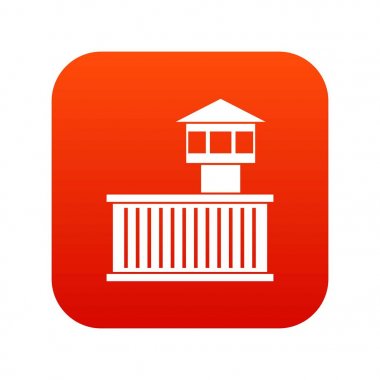 Hapishane kule simgesi dijital kırmızı