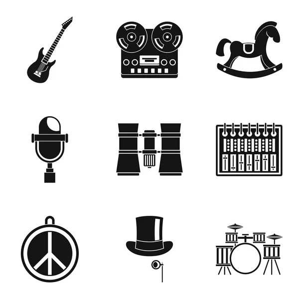 Conjunto de iconos de educación musical, estilo simple — Vector de stock