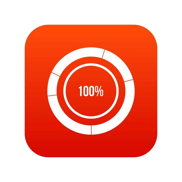 Diagrama gráfico circular icono digital rojo — Archivo Imágenes Vectoriales