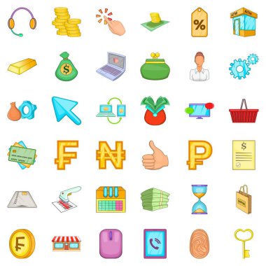 Mobil anlaşma Icons set, karikatür tarzı
