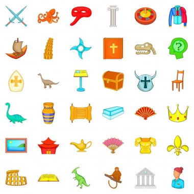 Antik dünyanın Icons set, karikatür tarzı