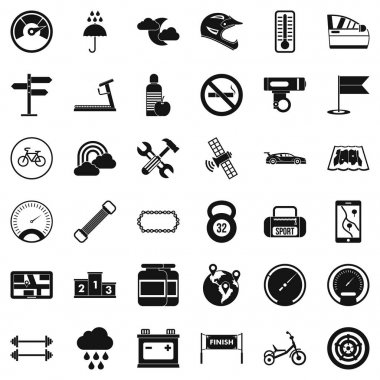 Araba sahibi Icons set, basit tarzı