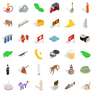 Junior Icons set, izometrik stili