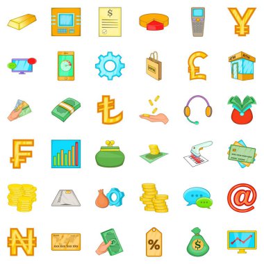 Gişe Icons set, karikatür tarzı