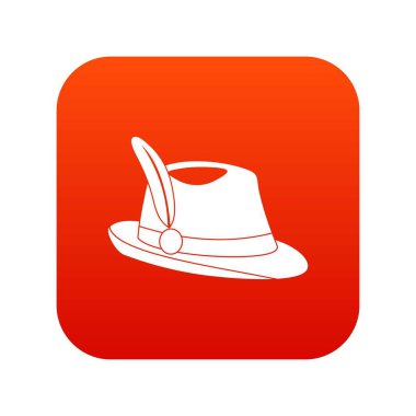 İrlandalı şapka simgesi dijital kırmızı