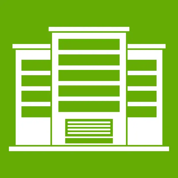 Zelená ikona průmyslové budovy — Stockový vektor