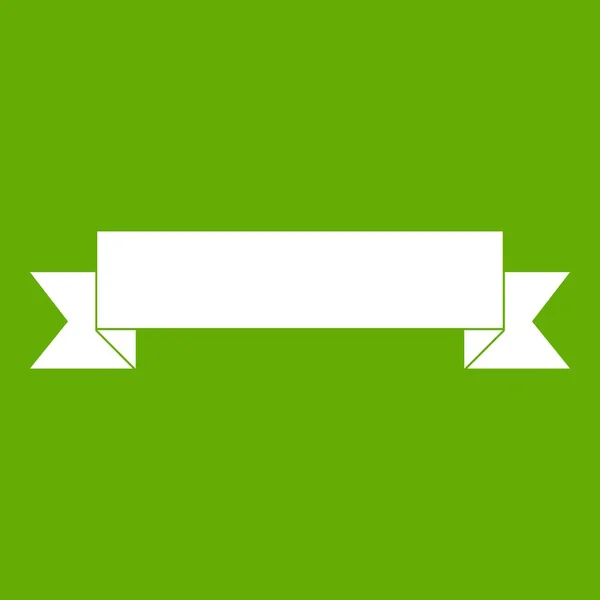 Ribbon icon green — Stock Vector
