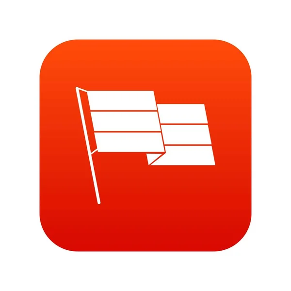Vlajka ikonu digitální červená — Stockový vektor