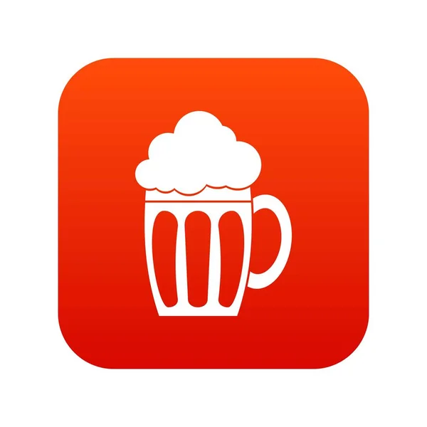 Pivní ikonu digitální červená — Stockový vektor
