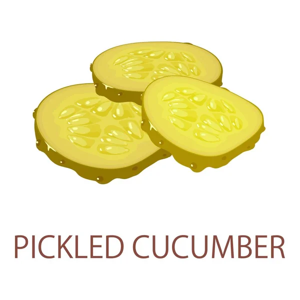 Pickled cucumber icon, isometric style — Stock Vector