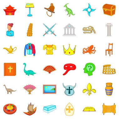 Küratör Icons set, karikatür tarzı