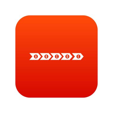 Adım adım Infographic simgesi dijital kırmızı ile