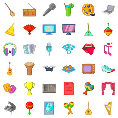 Filarmoni Icons set, karikatür tarzı