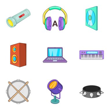 Simgeler kayıt stüdyo ayarla, tarzı çizgi film