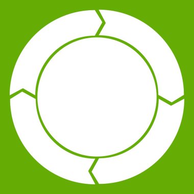 Diyagram pasta grafiği ile okları simge yeşil