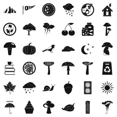 Ağaçlandırma Icons set, basit tarzı