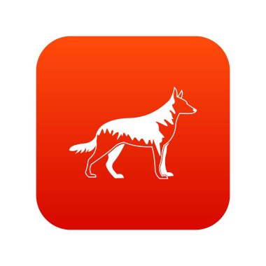 Çoban köpeği simgesi dijital kırmızı