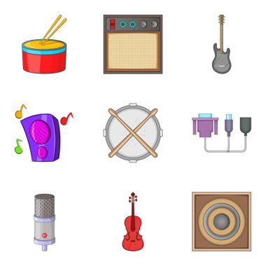 Sahne üretim Icons set, karikatür tarzı