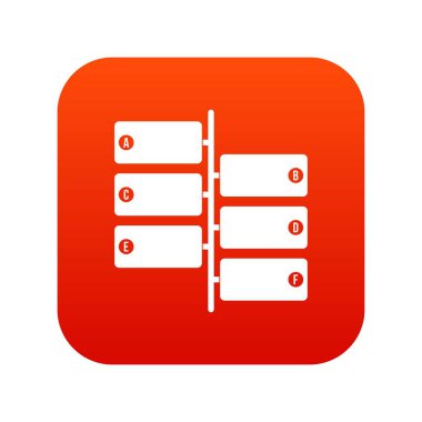 Infographic bloklar tabelasını simgesi dijital kırmızı üzerinde