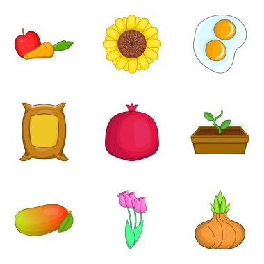 Merhametsiz Icons set, karikatür tarzı