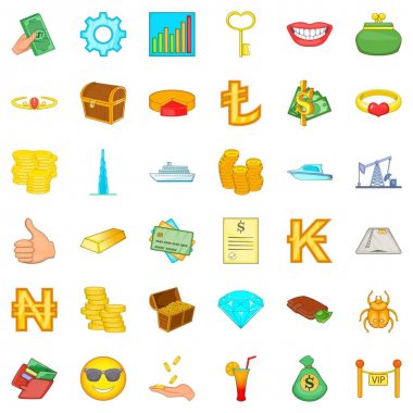 Gerekli Icons set, karikatür tarzı