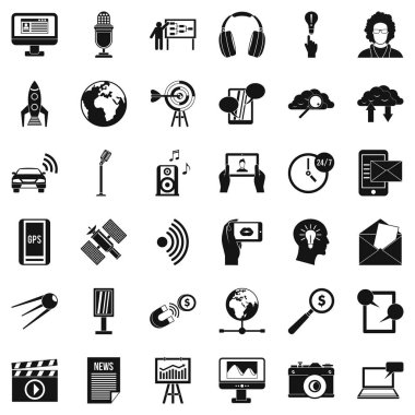 Yazdırma Icons set, basit tarzı