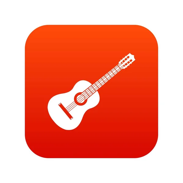 ギターのアイコン デジタル赤 — ストックベクタ
