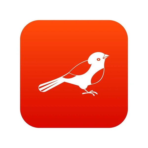 Icono pájaro rojo digital — Vector de stock