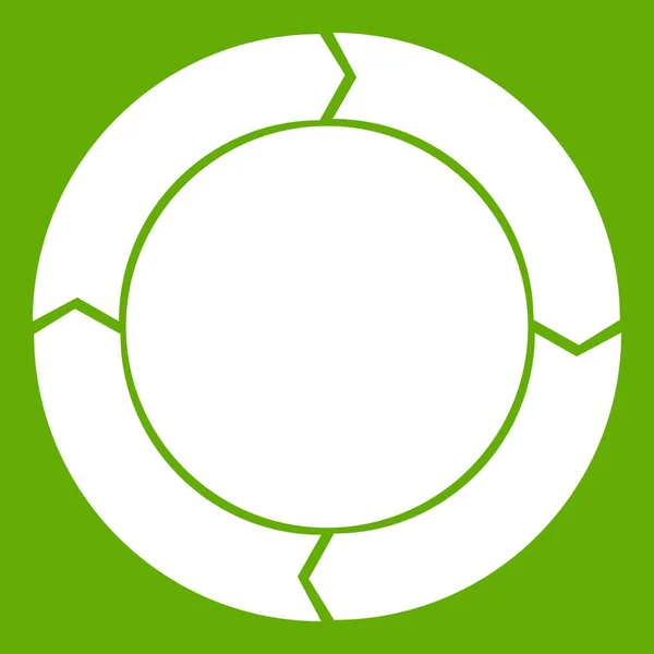 Diagrama gráfico circular con flechas icono verde — Vector de stock