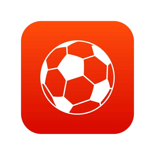 Futbol topu simgesini dijital kırmızı — Stok Vektör