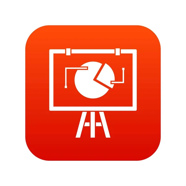 Flip kaavio tilastojen kuvake digitaalinen punainen — vektorikuva