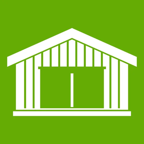 Icona garage verde — Vettoriale Stock
