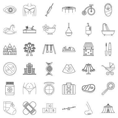 Atalarının Icons set, anahat stili