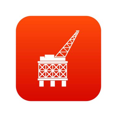 Petrol platformu simgesi dijital kırmızı