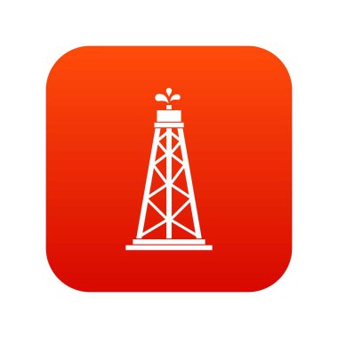 Petrol sondaj platformu simgesi dijital kırmızı