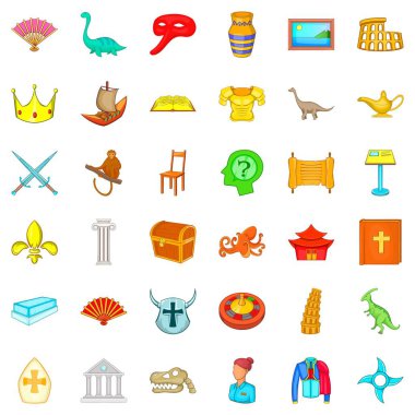 Müze küratörü Icons set, karikatür tarzı