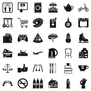 Küçük çocuklar Icons set, basit tarzı