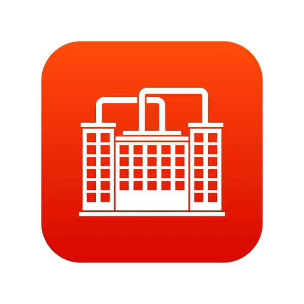 Anläggning byggnad ikonen digital röd — Stock vektor